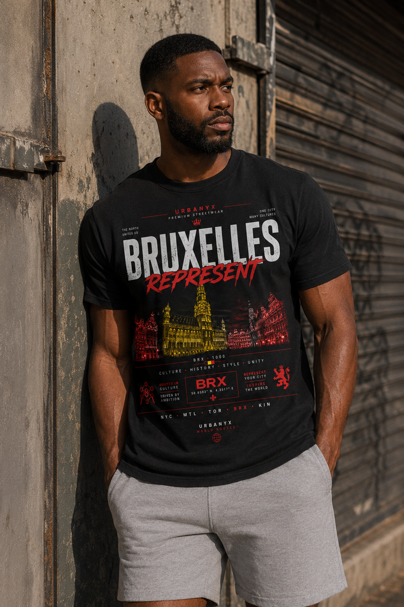Bruxelles Represent Black T-shirt